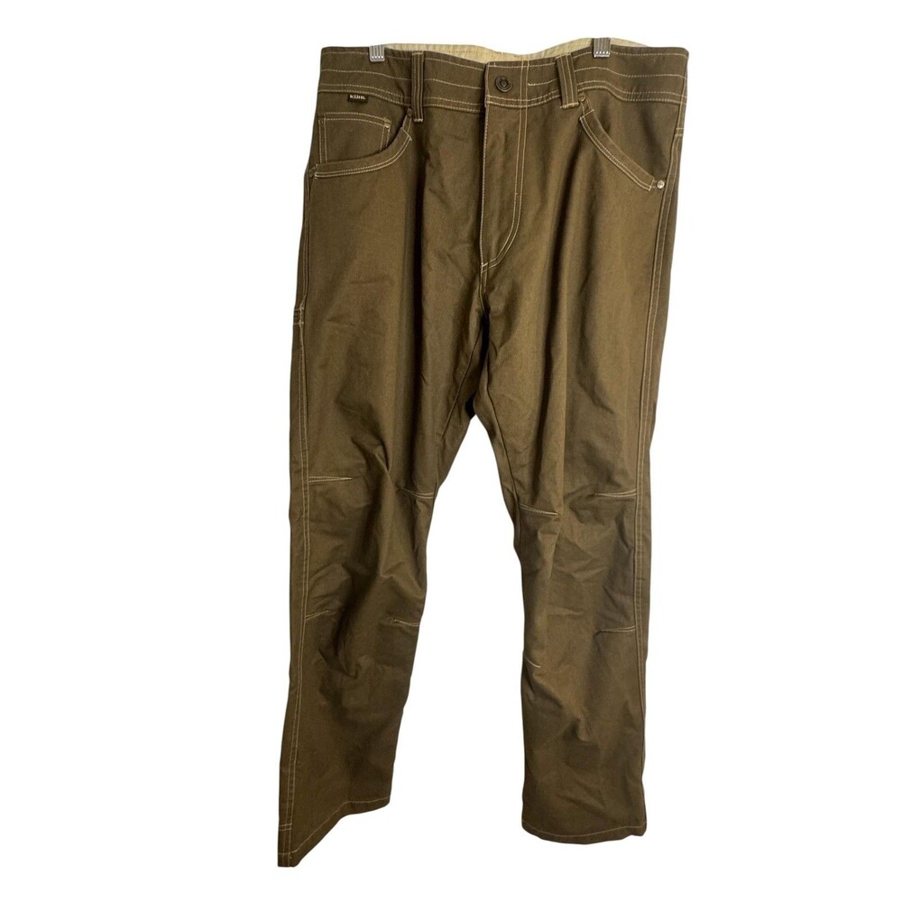 Kuhl Hot Rydr Pants Mens 34x32 Brown Flannel Lined Stretch Winter Workwear